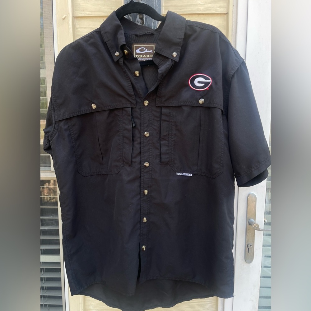 Drake Clothing Company UGA Wingshooters Vented Shirt Black Sz S
